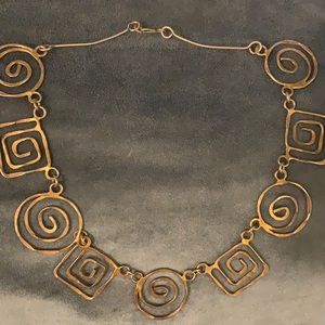 Unique Squares and Circles Gold Necklace